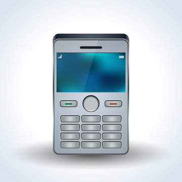 Old mobile phone realistic vector icon