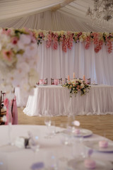 Blank ad space frame sign - Wedding Setup decoration during Reception - Tender pink and white color - Zephyr and marshmallow details