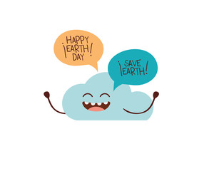 beautiful cloud kawaii isolated icon