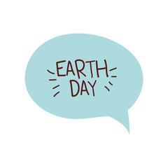 earth day label isolated icon