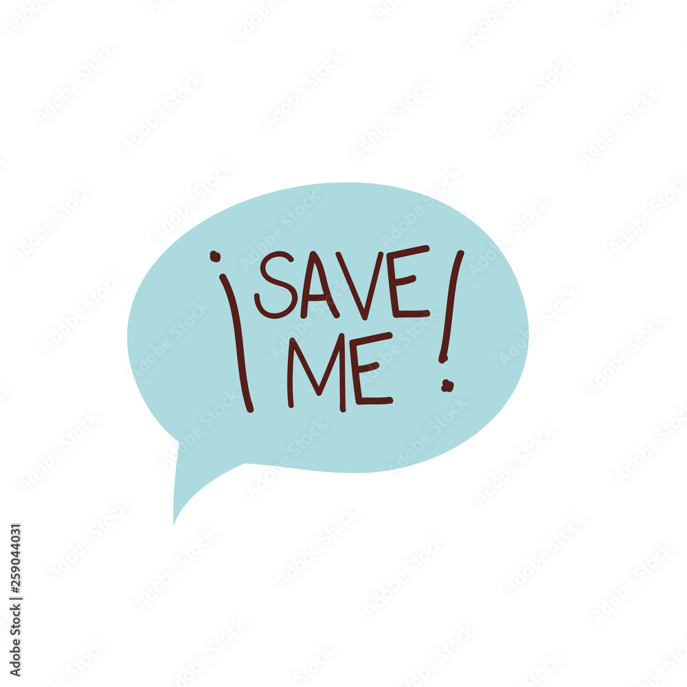 Wall mural save me label isolated icon