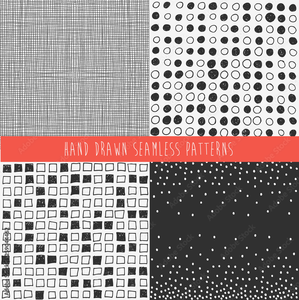 Poster set of abstract hand drawn patterns. vector illustration.