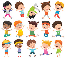 Vector Illustration Of Cartoon Children