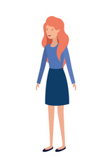 young woman standing avatar character
