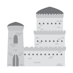 Front view of a castle