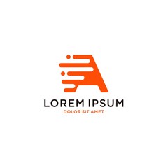 a letter with fast logo icon vector illustration