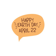 happy earth day label icon
