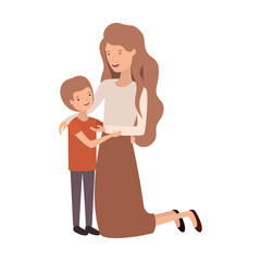 woman with son avatar character