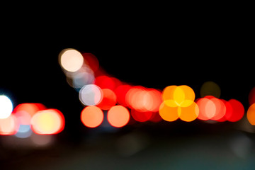 Blurred rear lights on a highway