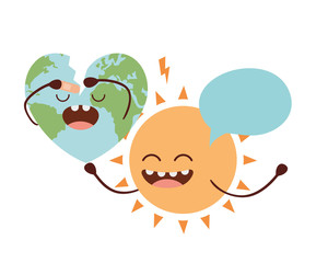 planet earth kawaii isolated icon