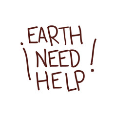 earth need help label icon