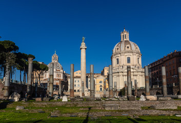 Fototapeta na wymiar Roman Domus of Palazzo Valentini, Santa Maria di Loreto, Trajan's Column