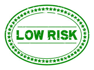 Grunge green high risk word oval rubber seal stamp on white background