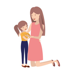 woman with daughter avatar character