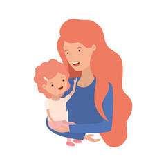 woman with baby avatar character