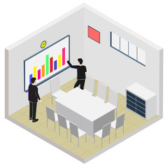isometric meeting office room icon