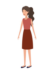 young woman standing avatar character