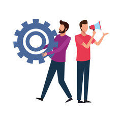 Coworkers teamwork cartoon