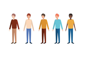 young men standing avatar character