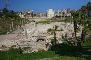 Fototapeta premium Alexandria, Egypt: Kom el-Dikka, a Polish-Egyptian archaeological and preservation project that has uncovered an ancient city center.