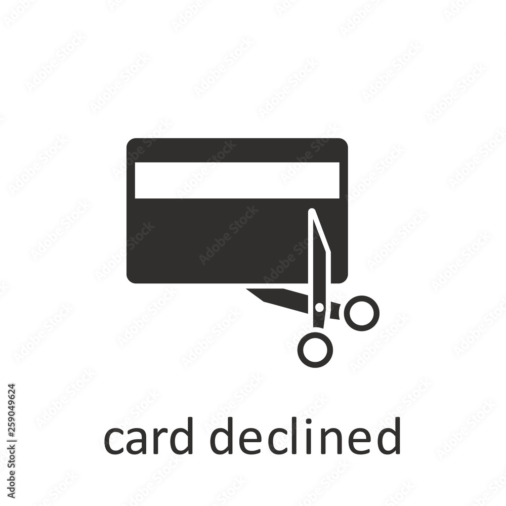 Poster card declined, icon, black. element mobile concept and web apps illustration. thin line icon for web