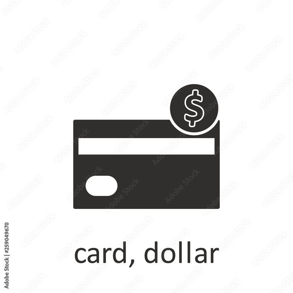 Poster card, dollar, icon, black. element mobile concept and web apps illustration. thin line icon for webs