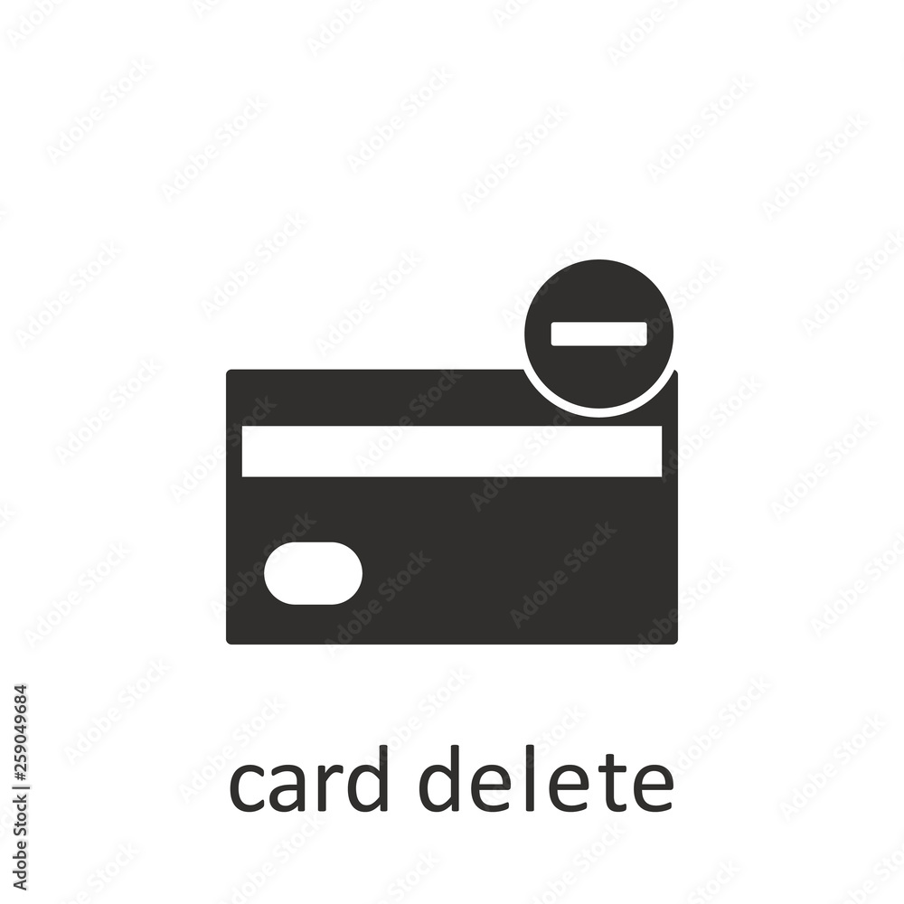 Poster card delete, icon, black. element mobile concept and web apps illustration. thin line icon for websi