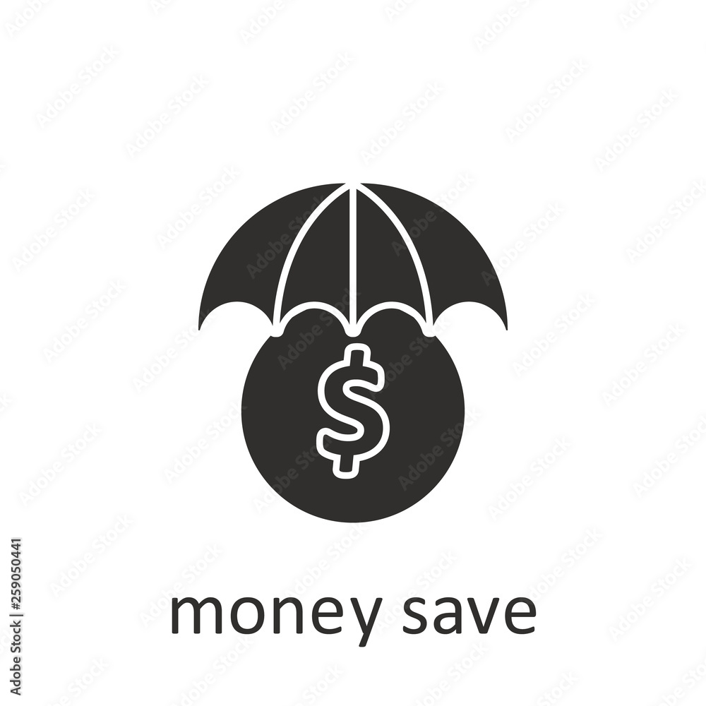 Poster money save, icon, black. element mobile concept and web apps illustration. thin line icon for websit