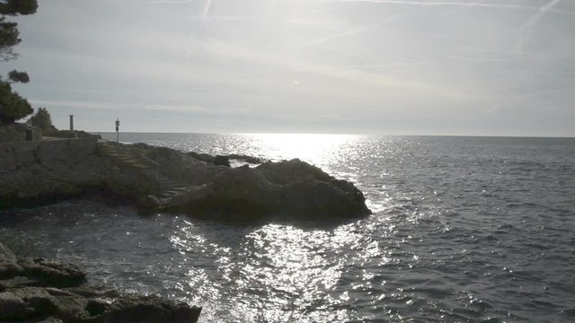 Seacoast of Cap d&rsquo;Ail in a sunny winter day