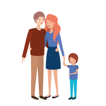 parents couple with son avatar