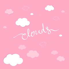 Cloudy pink sky background