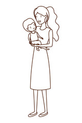 woman with baby avatar character
