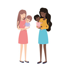 women with children avatar character