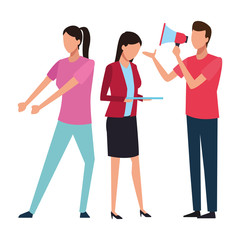 Coworkers teamwork cartoon