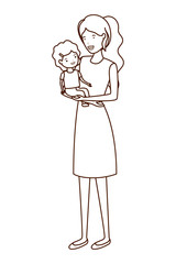woman with baby avatar character