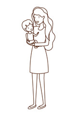 woman with baby avatar character