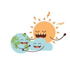 planet earth kawaii isolated icon