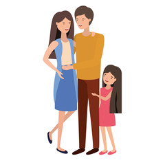 parents couple with daughter avatar