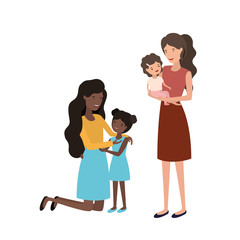 women with children avatar character