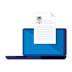 laptop with doctor curriculum vitae document