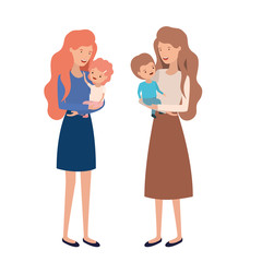 women with children avatar character