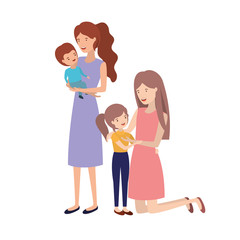 women with children avatar character