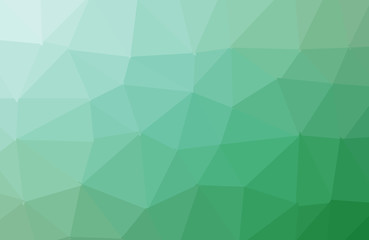 Light Green vector abstract polygonal template. Shining polygonal illustration, which consist of triangles. Completely new template for your banner.