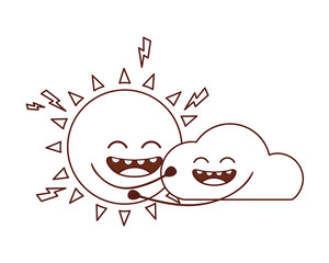 radiant sun kawaii isolated icon