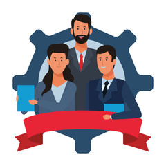 business people into a gear