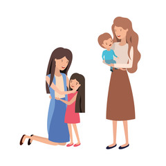 women with children avatar character