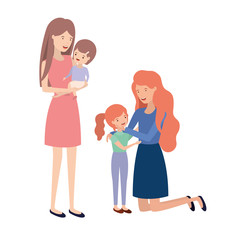 women with children avatar character