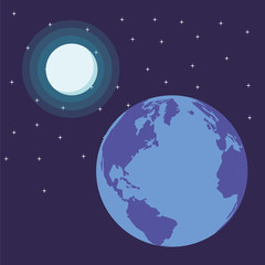 globe with moon