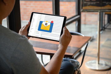 Mail Communication Connection message to mailing contacts phone Global Letters Concept