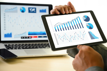 business man work chart schedule or planning financial report data methodology
